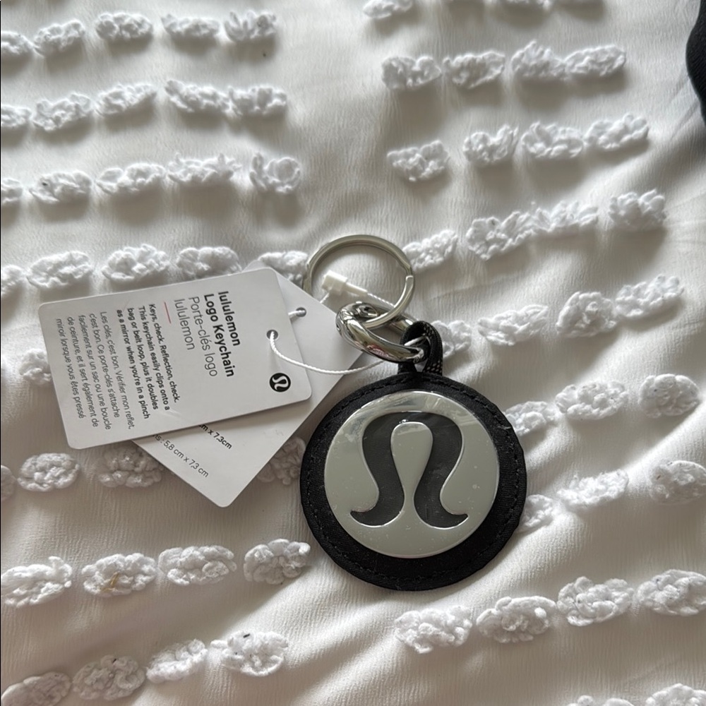 NWT discontinued Lululemon Black and White Logo Keychain